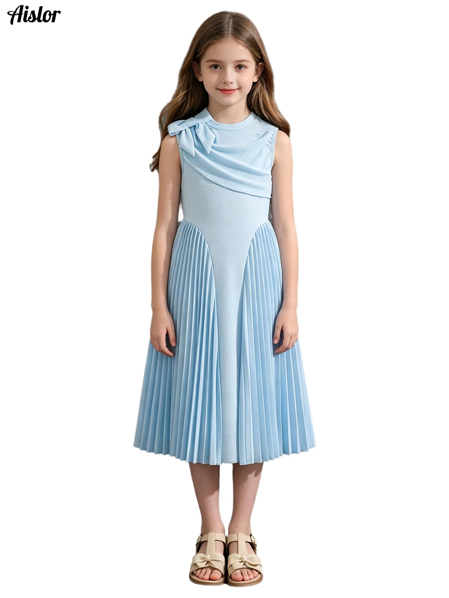 Summer Clothing Kids Sale - 여름 핫세일 단색 베이지 민소매 O넥