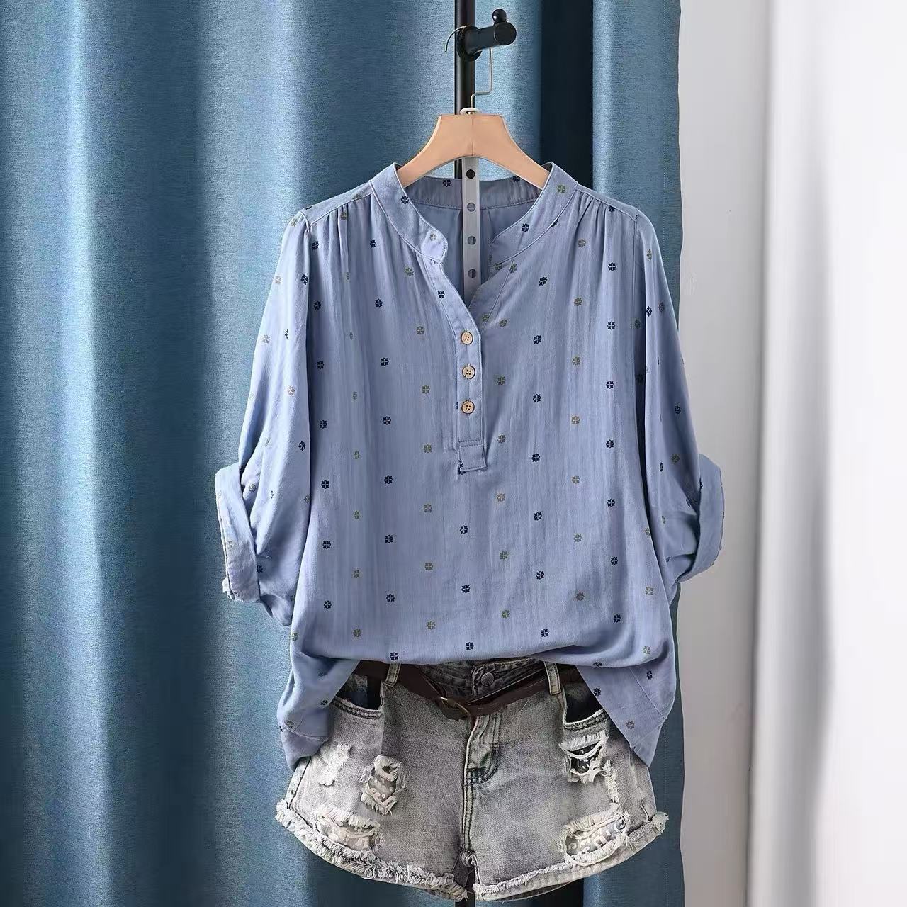 Japan Summer Clothing Women - 2026 여성 블라우스 일본산 면사 폴카