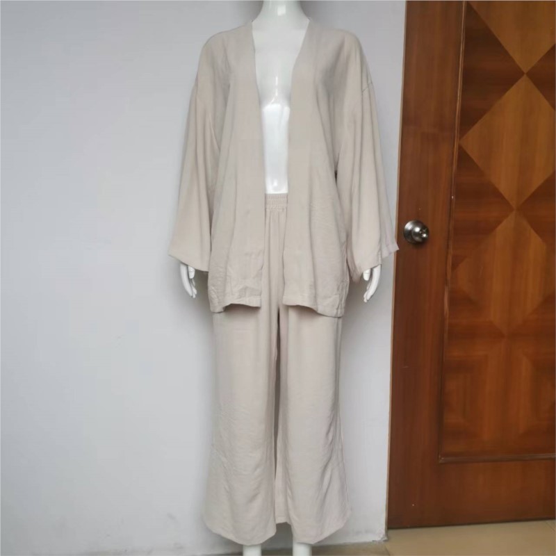 여성용 린넨 바지 세트, 박쥐 소매 가디건 블라우스 세 - Summer Linen Clothing For Women 리뷰 및 가격