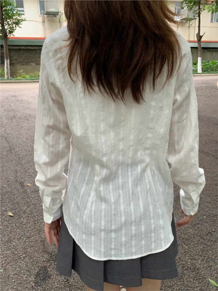 화이트 리넨 코튼 칼라 블라우스 티셔츠 여성 심플 캐주 - Crop Blouse Linen 리뷰 및 가격