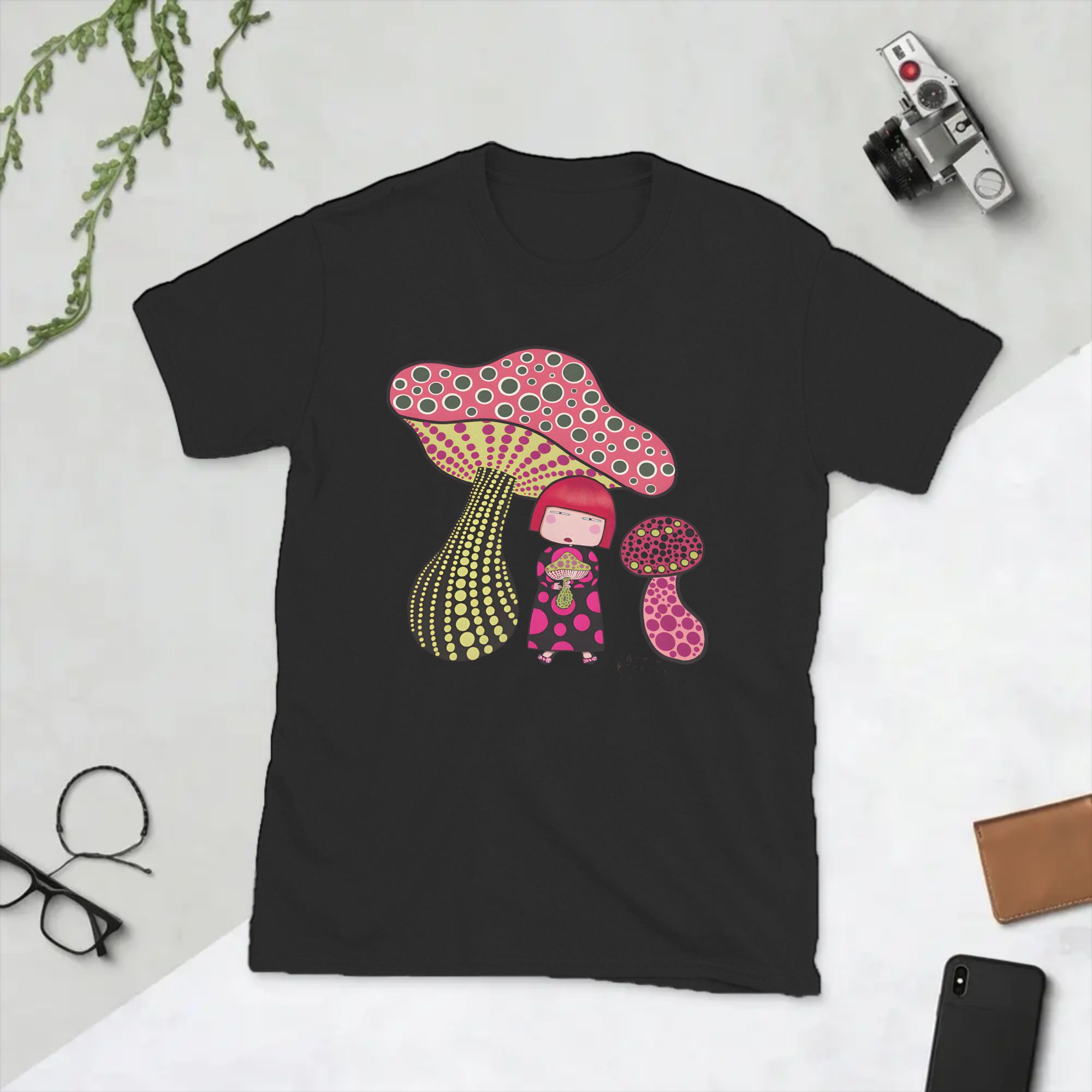 남성용 버섯 소녀 Y-Yayoi Kusama T 셔츠  - Summer Clothing Ideas 리뷰 및 가격