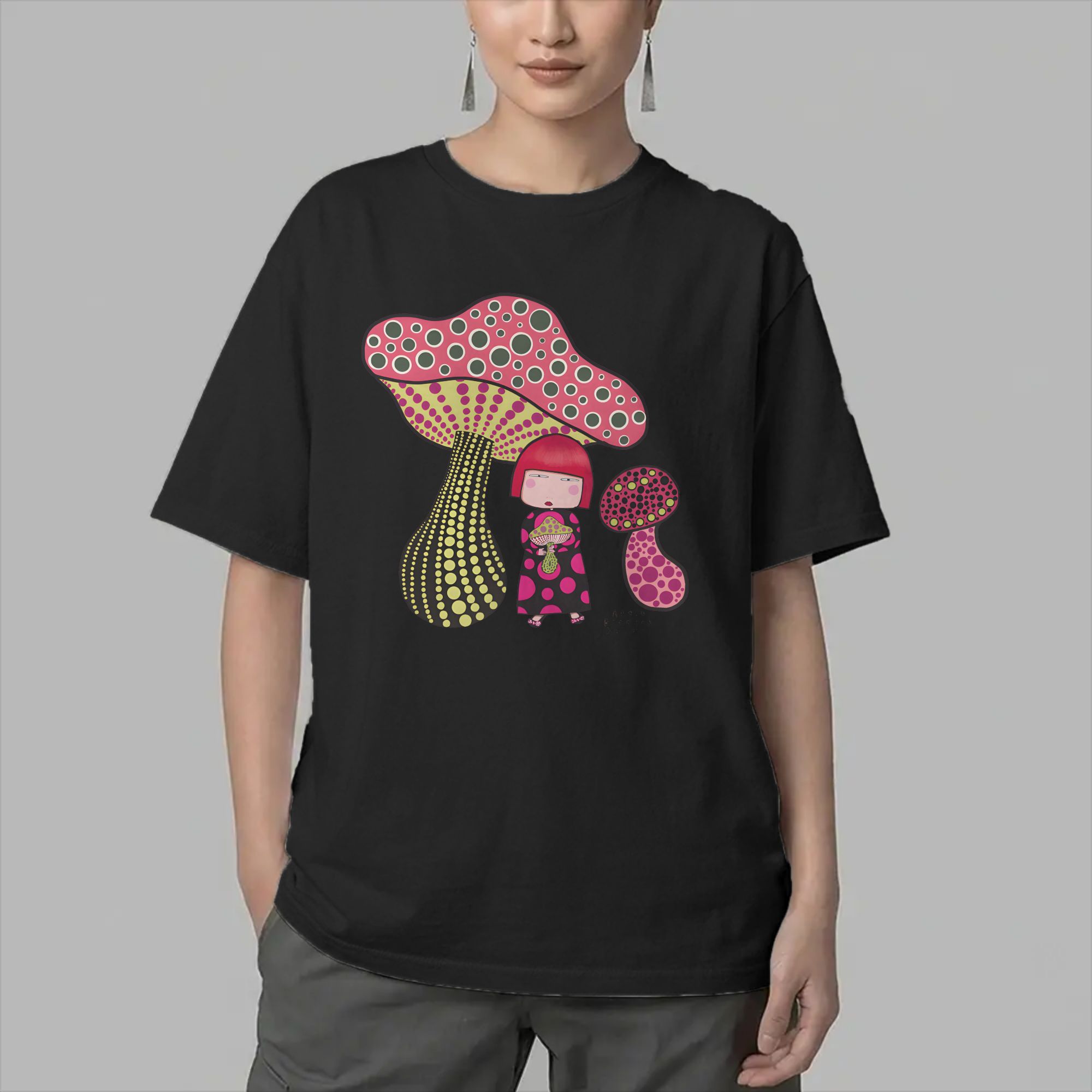 남성용 버섯 소녀 Y-Yayoi Kusama T 셔츠  - Summer Clothing Ideas 리뷰 및 가격
