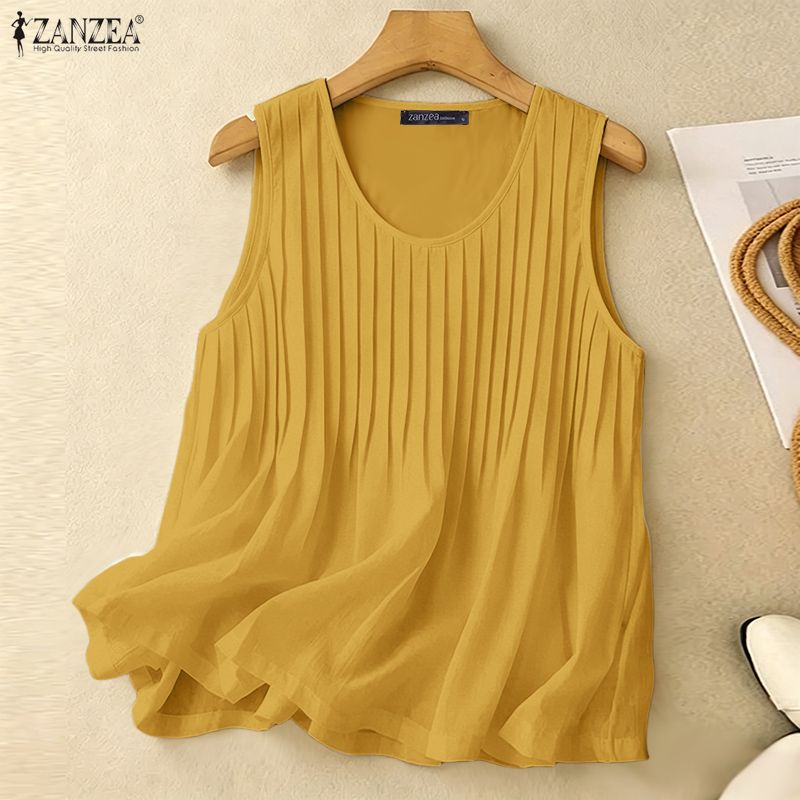 ZANZEA 여성 여름 핀턱 탱크탑 플러스 사이즈 캐주 - Summer Clothing For Plus Size Women 리뷰 및 가격