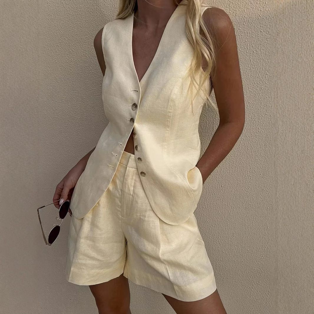 Wolfeel 코튼 린넨 세련된 캐주얼 조끼 반바지 세 - Summer Linen Clothing For Women 리뷰 및 가격