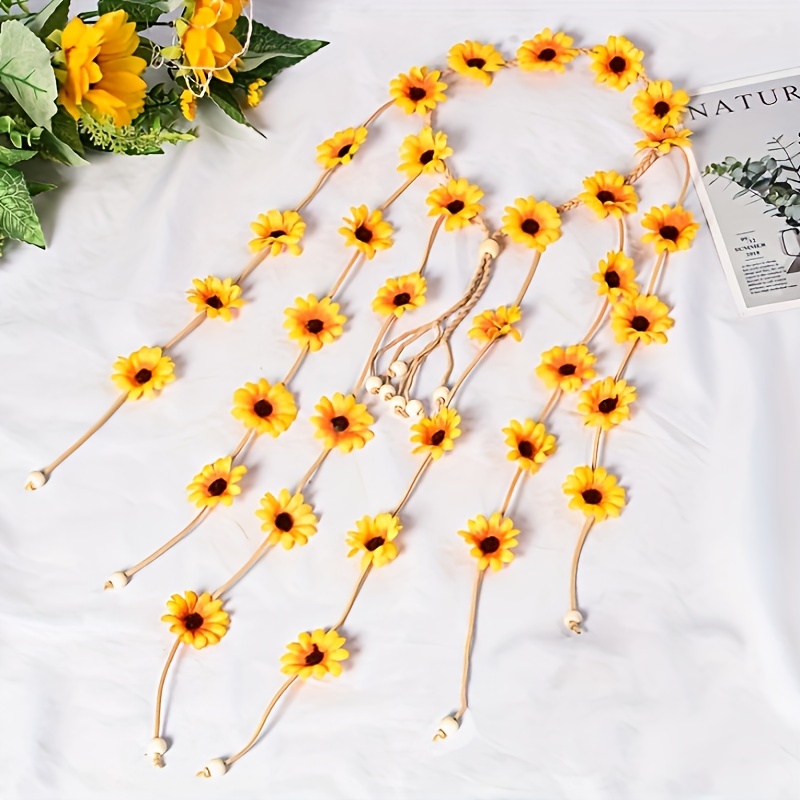 꽃 히피 머리띠, 꽃 왕관, 70년대 보헤미안 의류 스 - Summer Linen Clothing For Women 리뷰 및 가격
