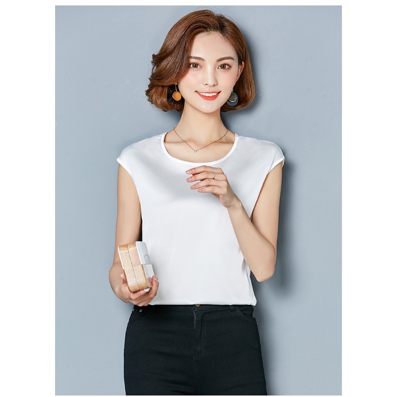 섹시한 실크 베스트 여성 민소매 탑 여름 솔리드 컬러  - Summer Clothing For Plus Size Women 리뷰 및 가격